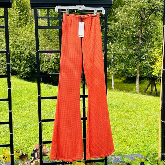 Boohoo Petite Mara Crop & Flared/BellBottom Trouser Co-ord | Size 0 | NWT | Rust - Picture 10 of 12